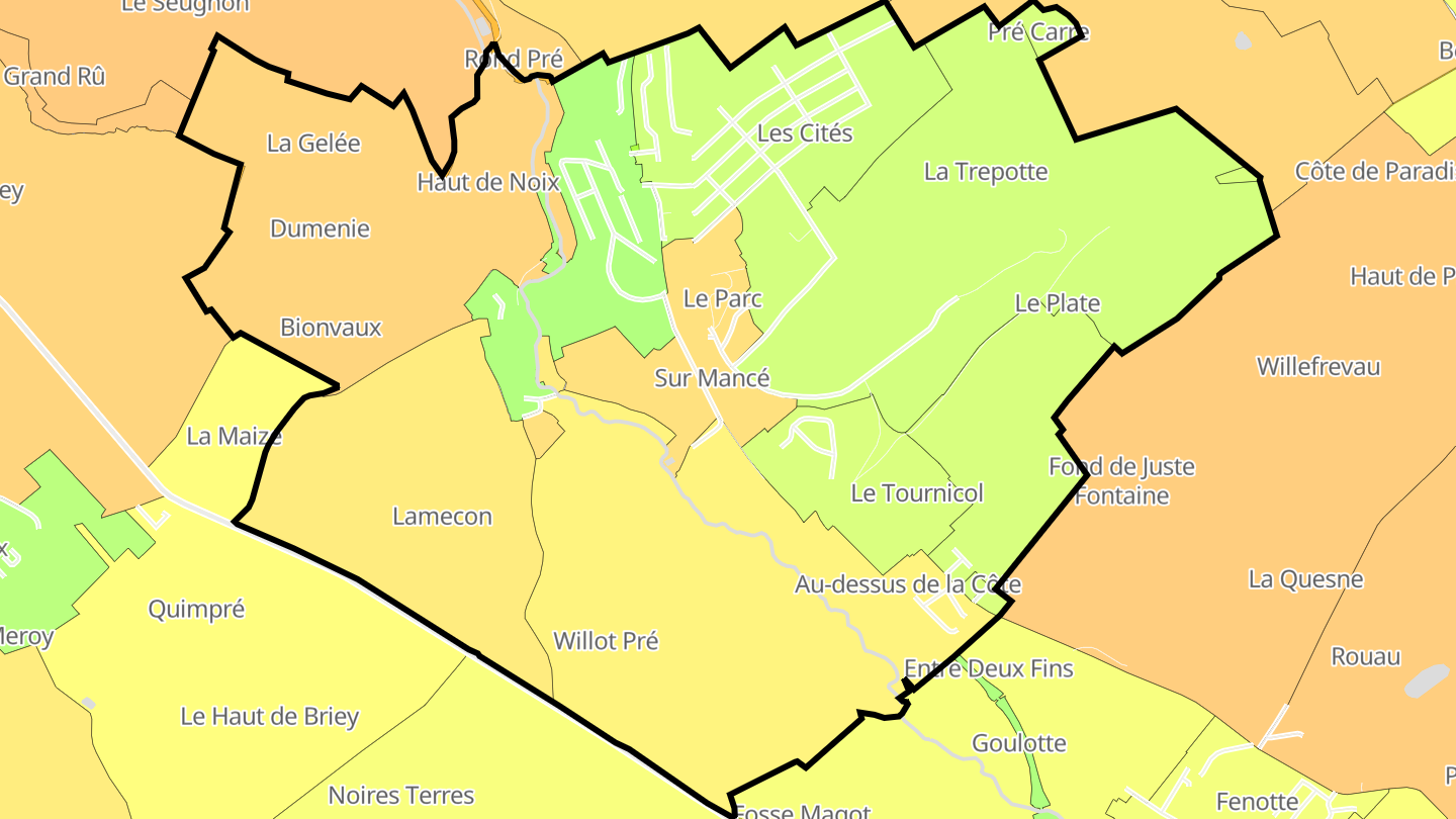 Carte des prix de l'immobilier Mancieulles