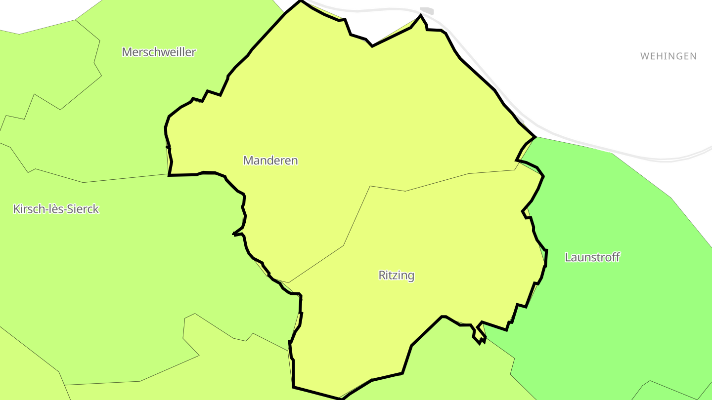 Carte des prix de l'immobilier Manderen-Ritzing