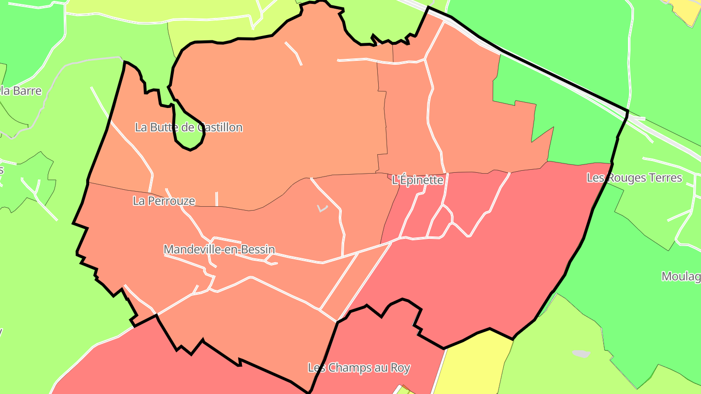 Carte des prix de l'immobilier Mandeville-en-Bessin