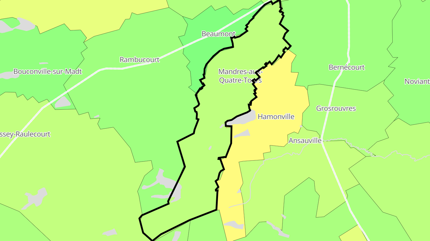 Carte des prix de l'immobilier Mandres-aux-Quatre-Tours