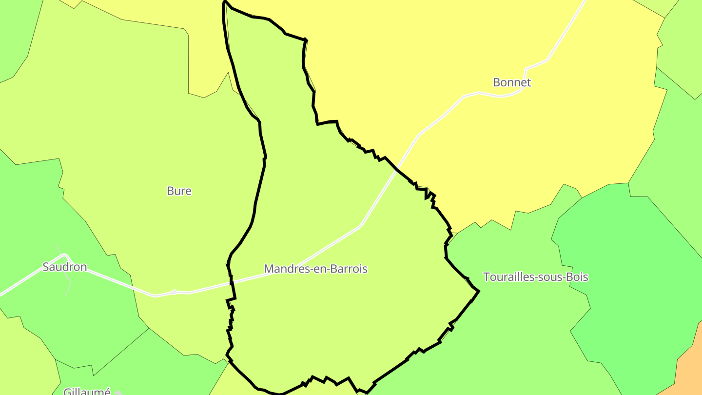 Carte des prix de l'immobilier Mandres-en-Barrois