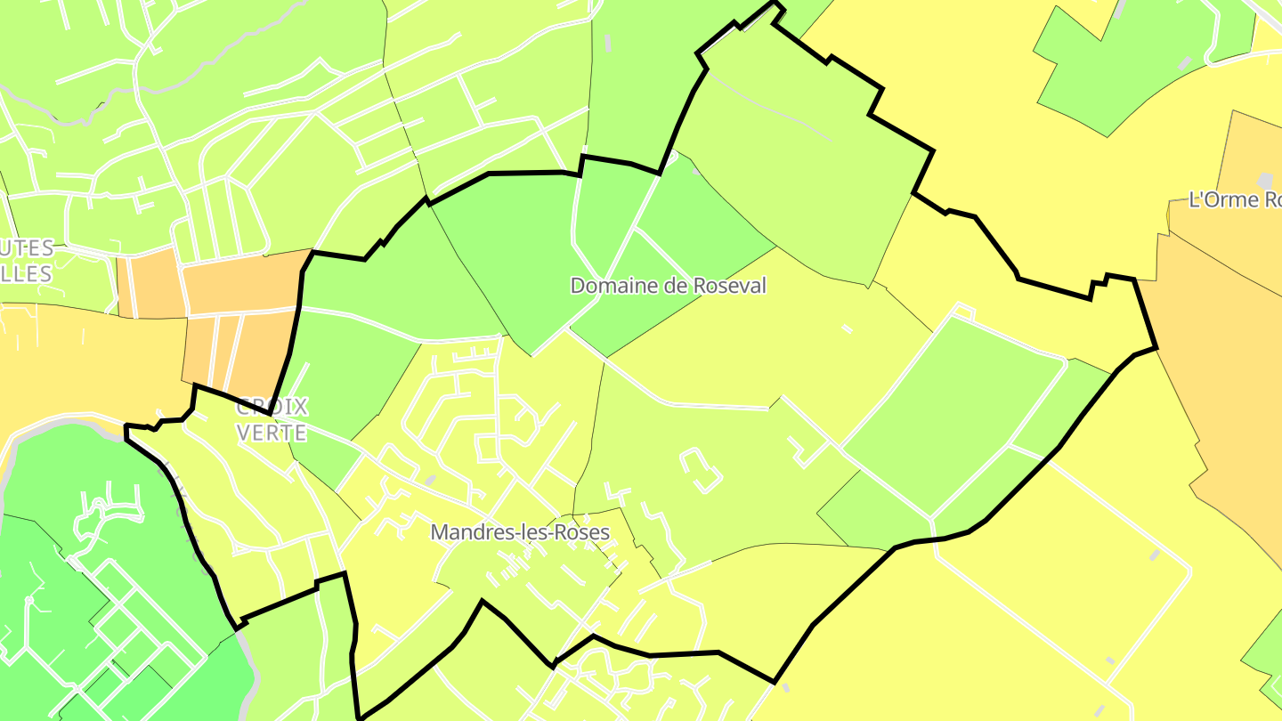 Carte des prix de l'immobilier Mandres-les-Roses