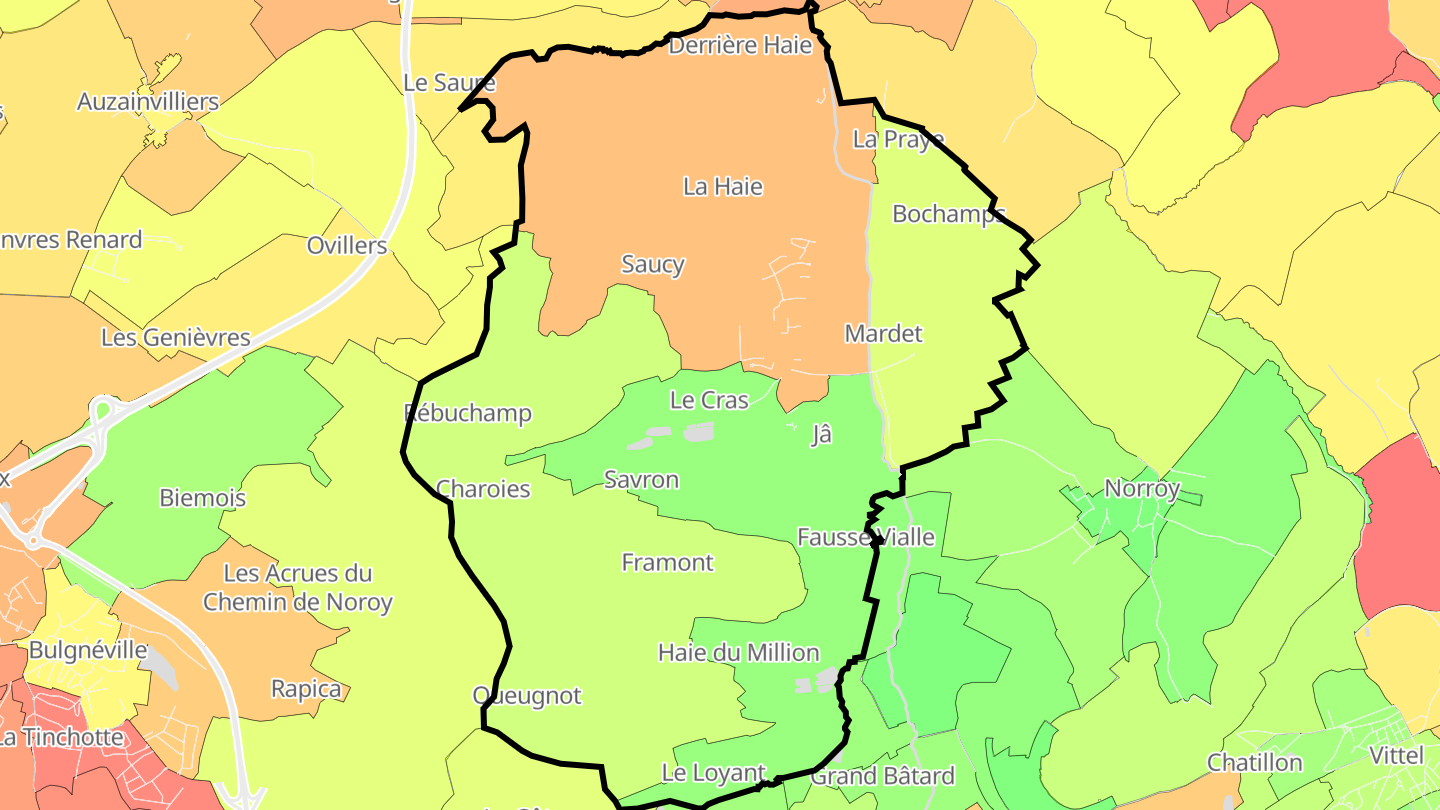 Carte des prix de l'immobilier Mandres-sur-Vair