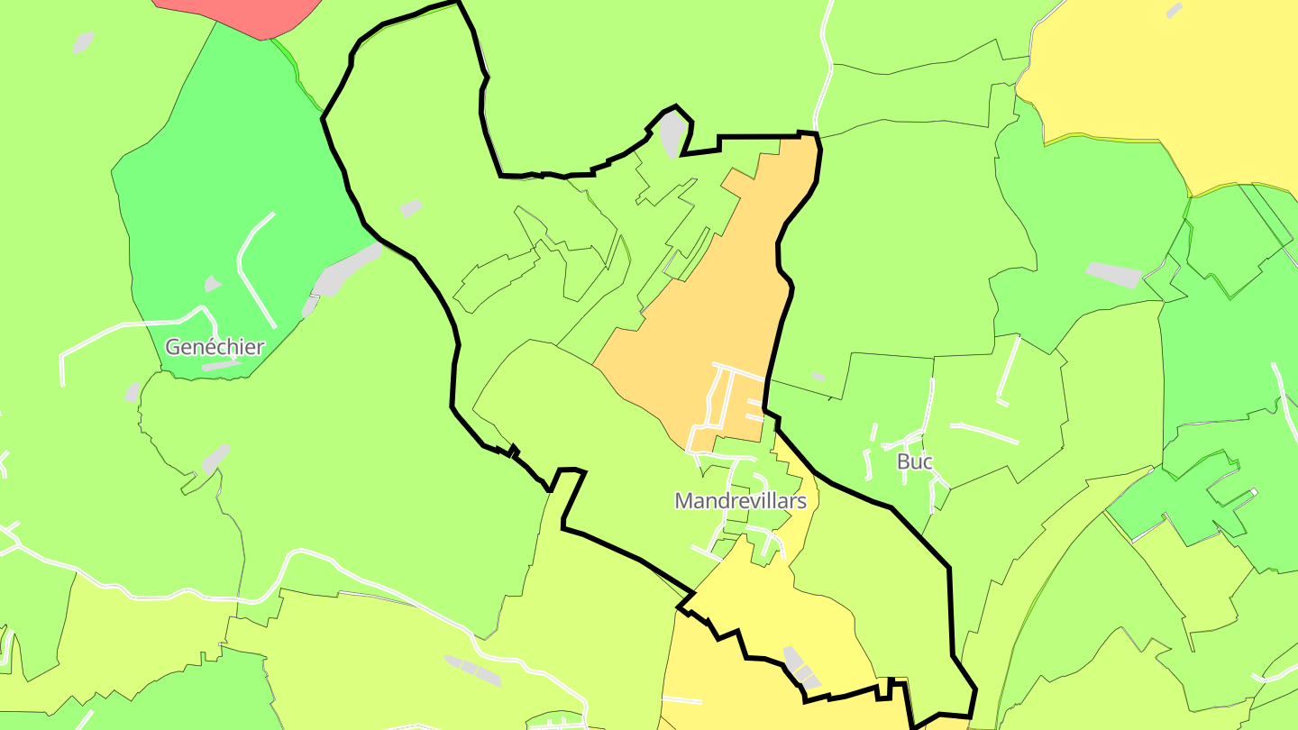 Carte des prix de l'immobilier Mandrevillars