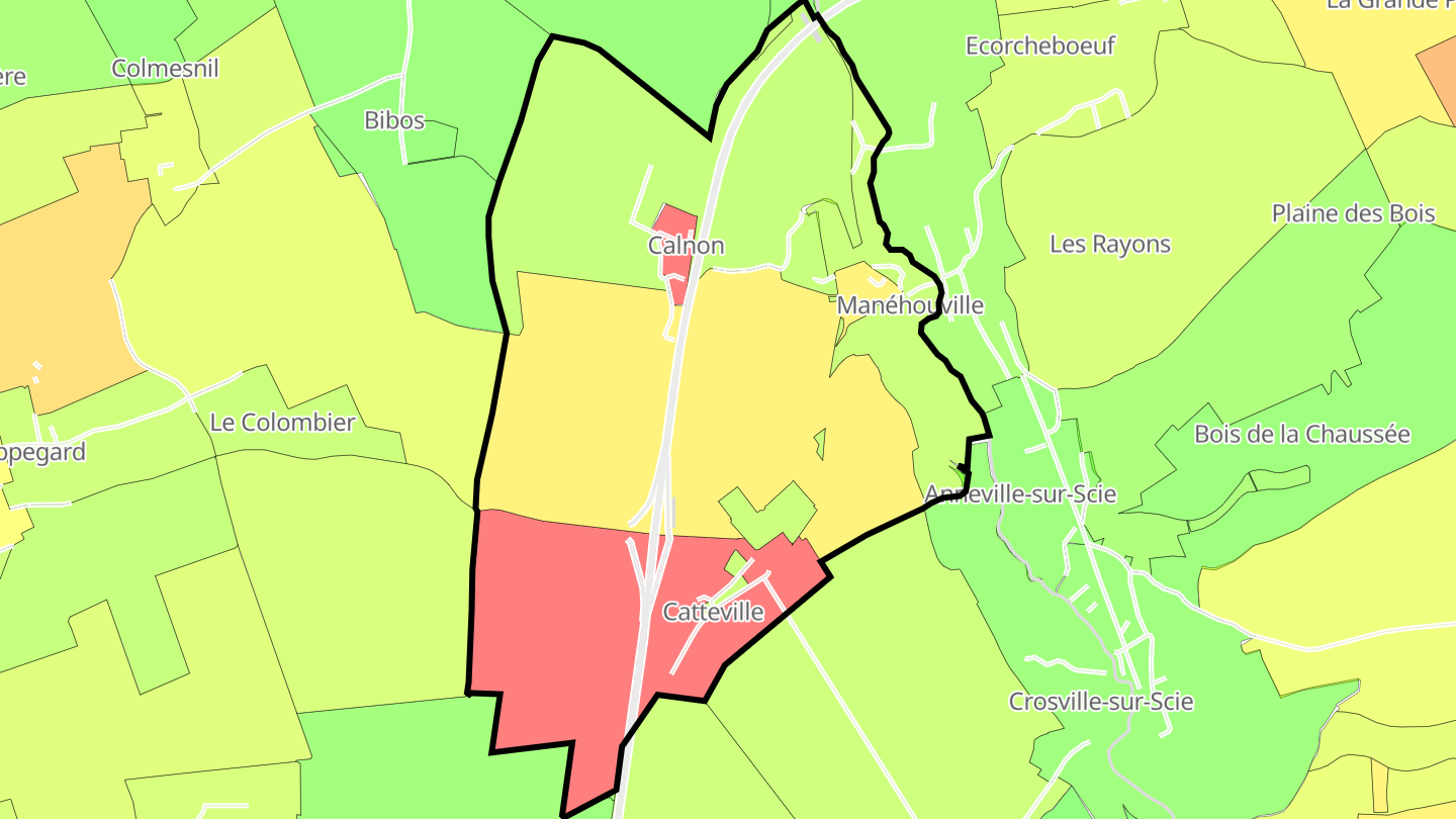 Carte des prix de l'immobilier Manéhouville