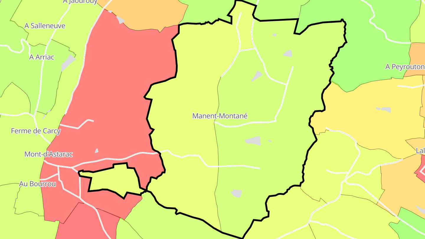 Carte des prix de l'immobilier Manent-Montané