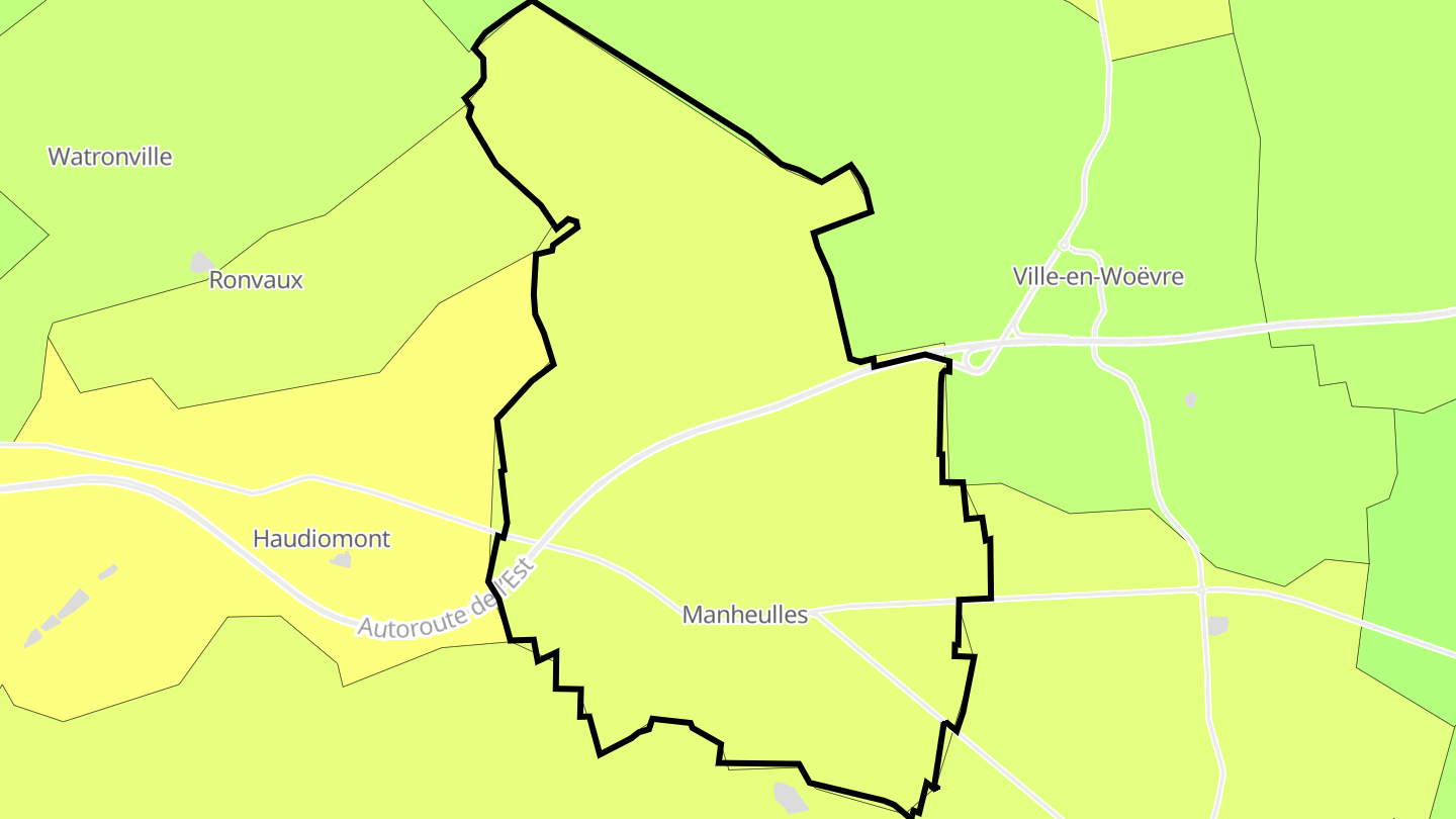 Carte des prix de l'immobilier Manheulles