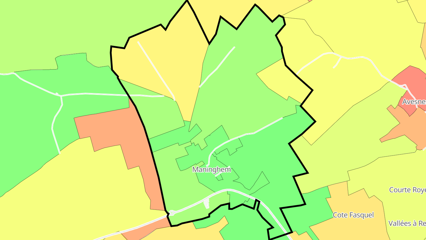 Carte des prix de l'immobilier Maninghem