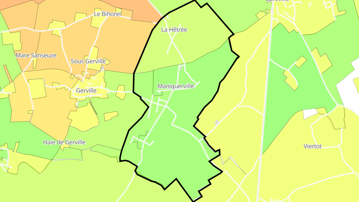 Carte des prix de l'immobilier Maniquerville