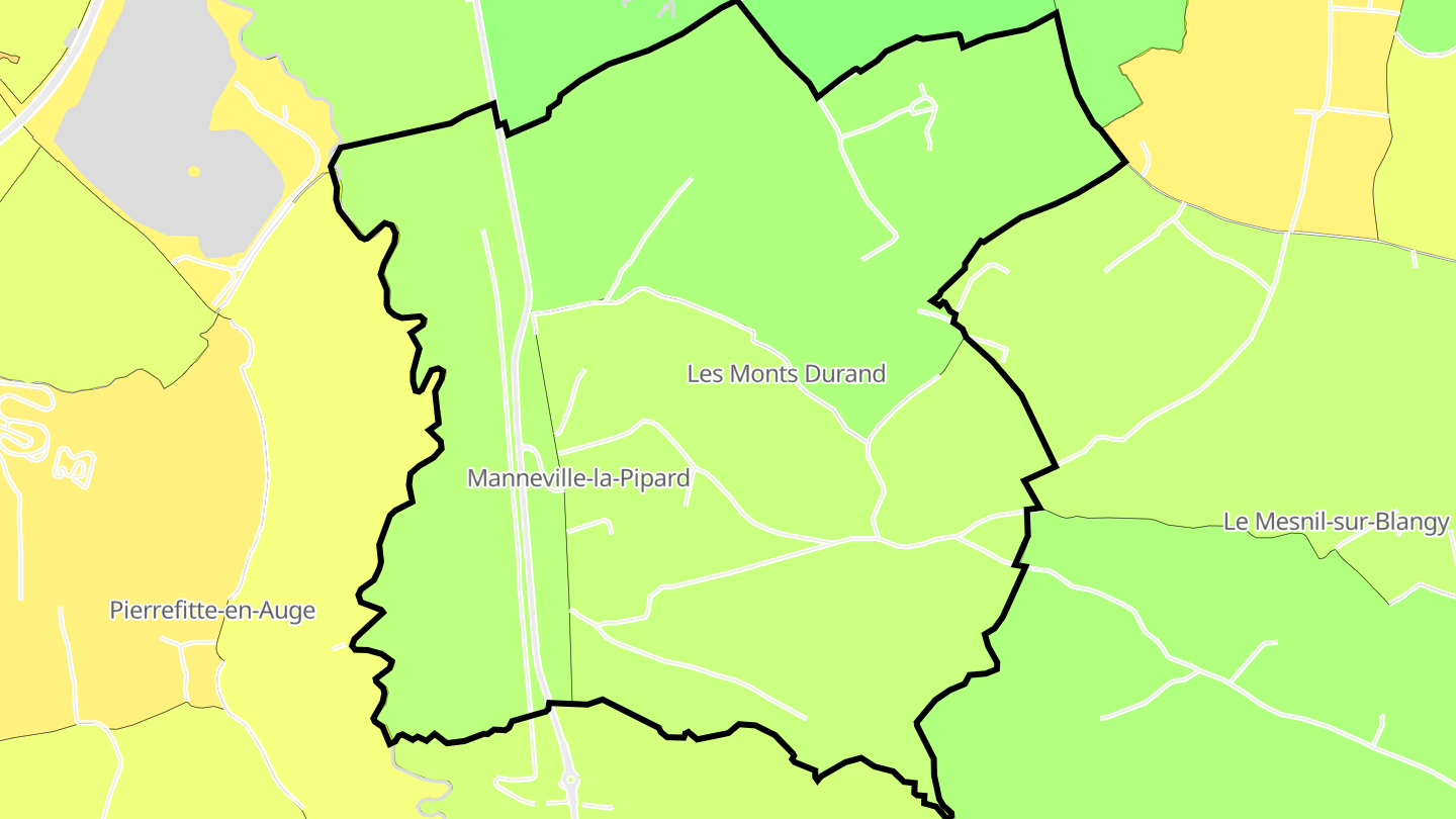 Carte des prix de l'immobilier Manneville-la-Pipard