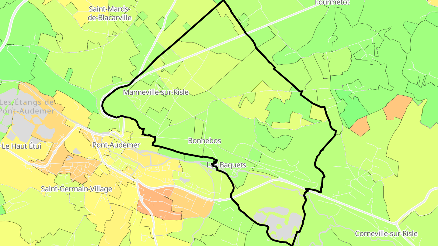 Carte des prix de l'immobilier Manneville-sur-Risle