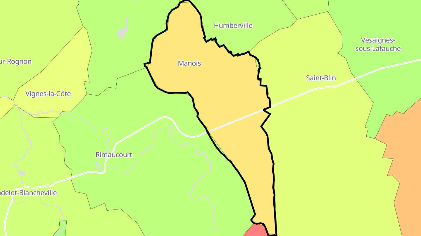 Carte des prix de l'immobilier Manois