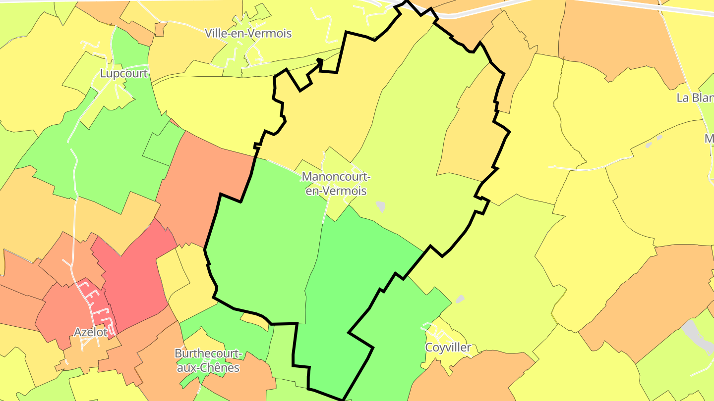Carte des prix de l'immobilier Manoncourt-en-Vermois