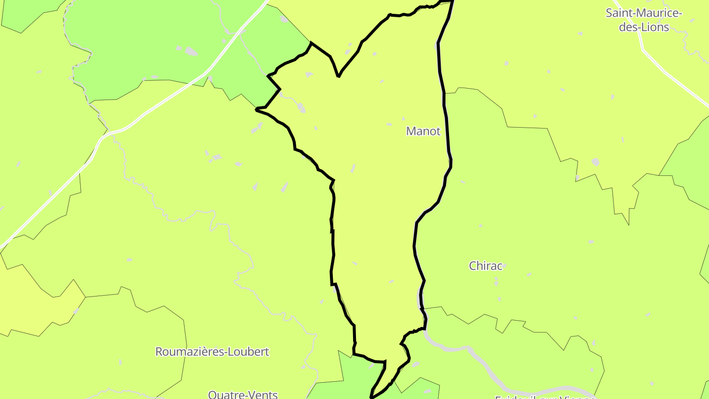 Carte des prix de l'immobilier Manot