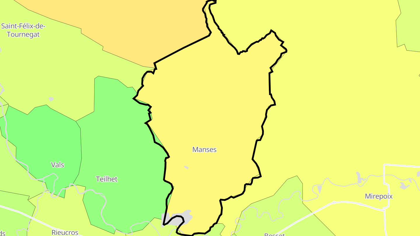 Carte des prix de l'immobilier Manses
