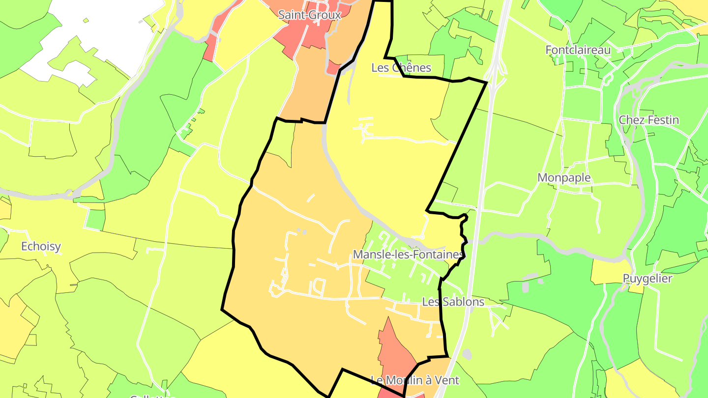 Carte des prix de l'immobilier Mansle