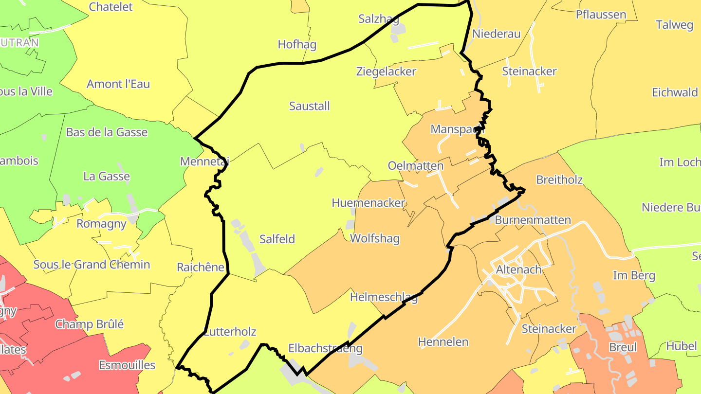 Carte des prix de l'immobilier Manspach