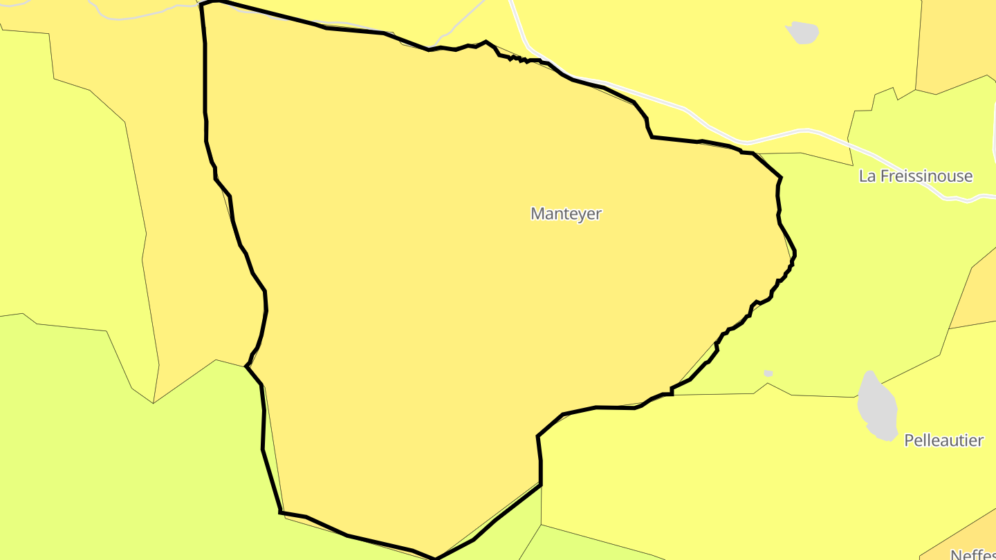 Carte des prix de l'immobilier Manteyer