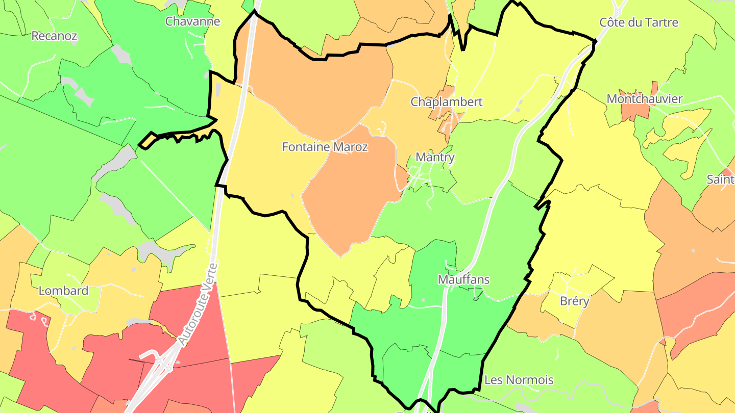 Carte des prix de l'immobilier Mantry