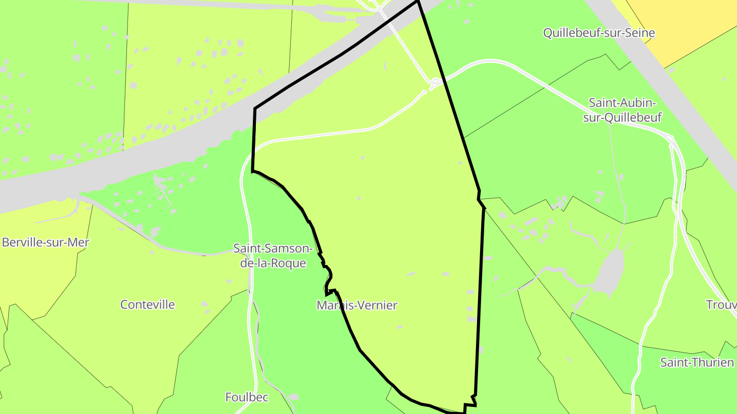 Carte des prix de l'immobilier Marais-Vernier