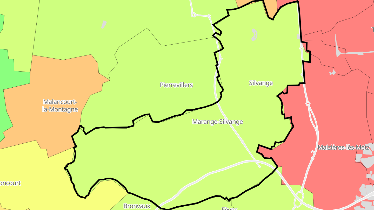 Carte des prix de l'immobilier Marange-Silvange