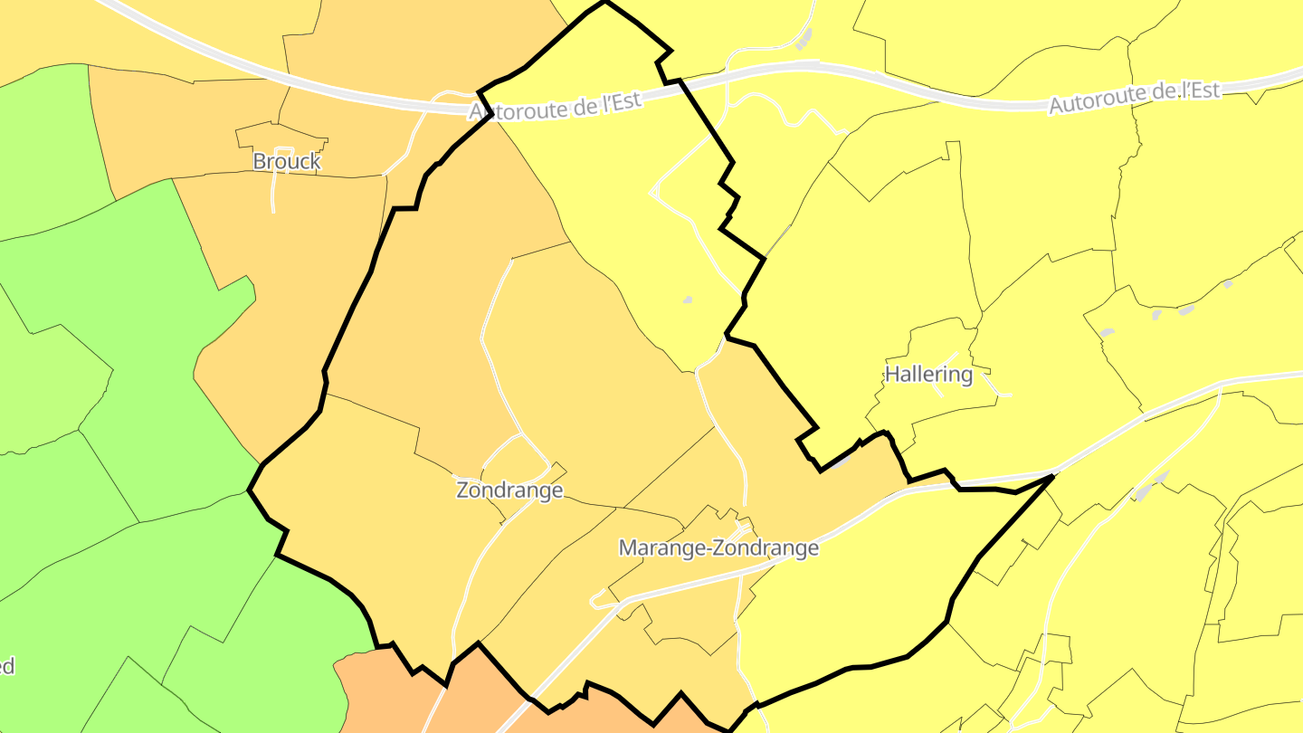 Carte des prix de l'immobilier Marange-Zondrange
