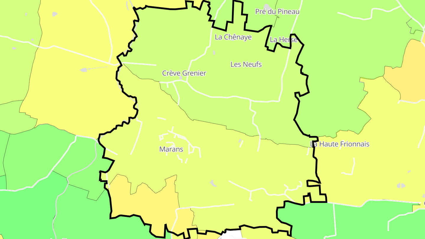 Carte des prix de l'immobilier Marans