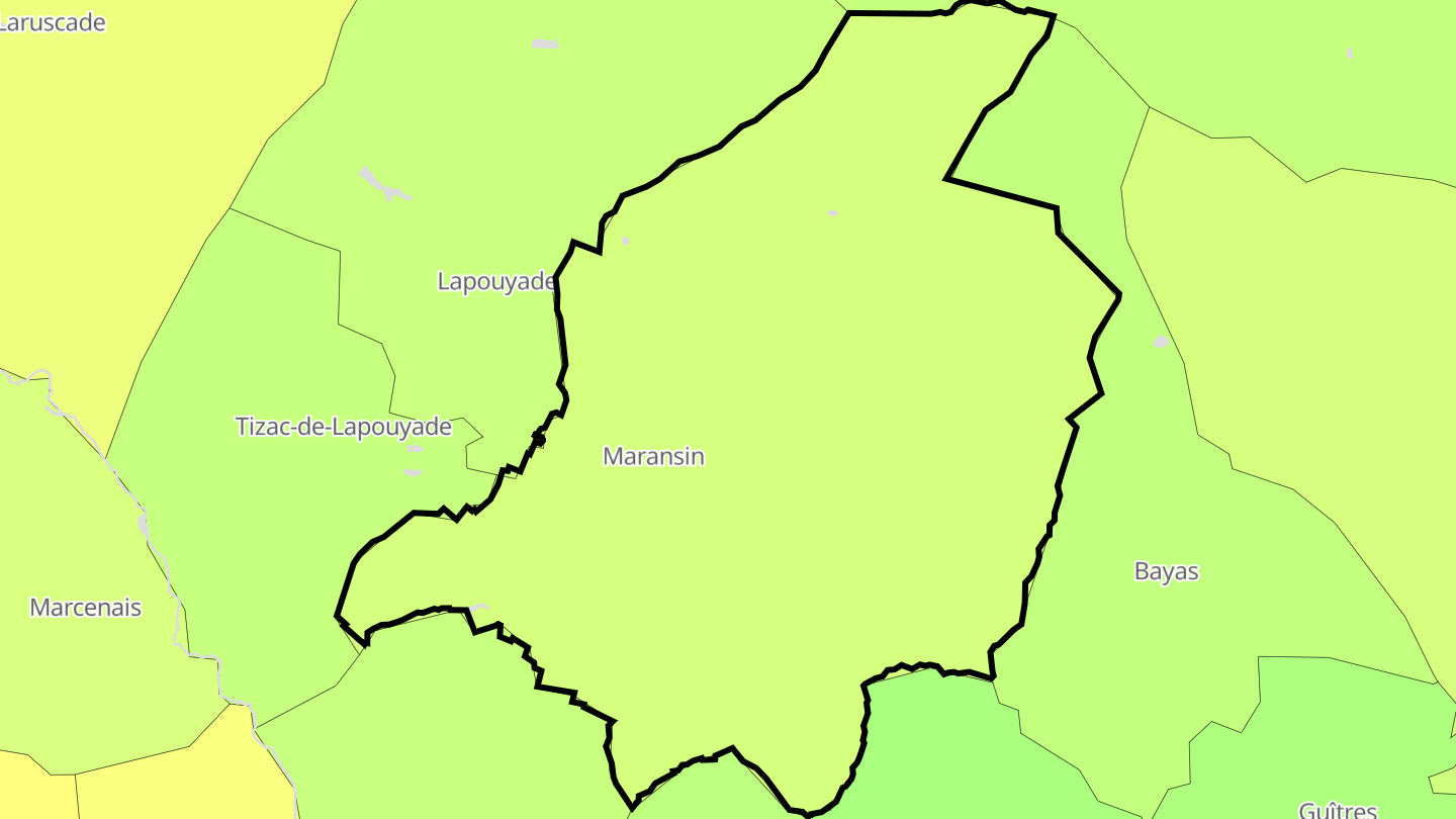 Carte des prix de l'immobilier Maransin