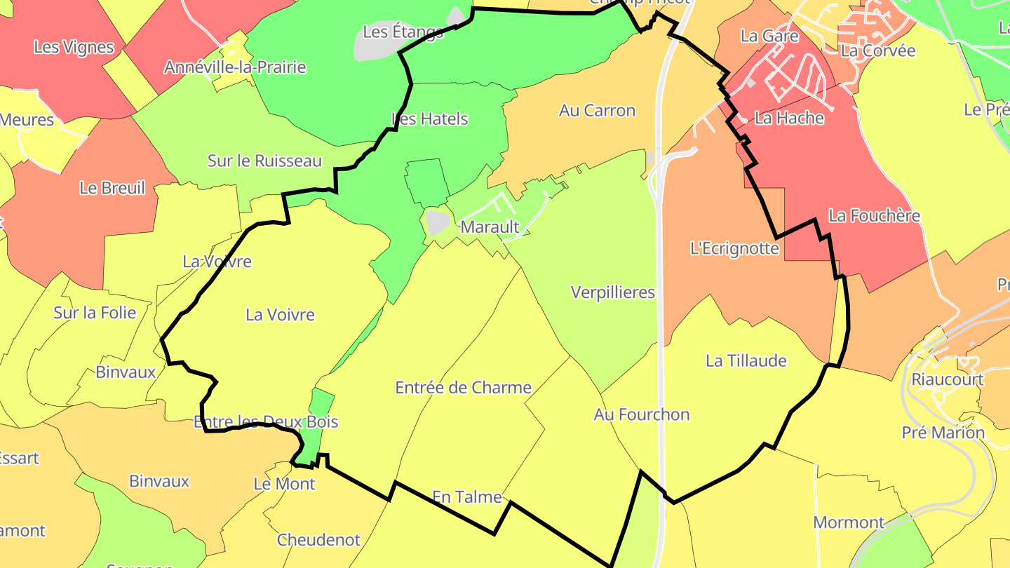 Carte des prix de l'immobilier Marault