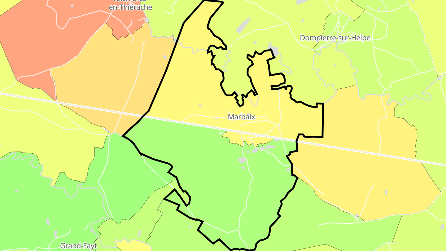 Carte des prix de l'immobilier Marbaix