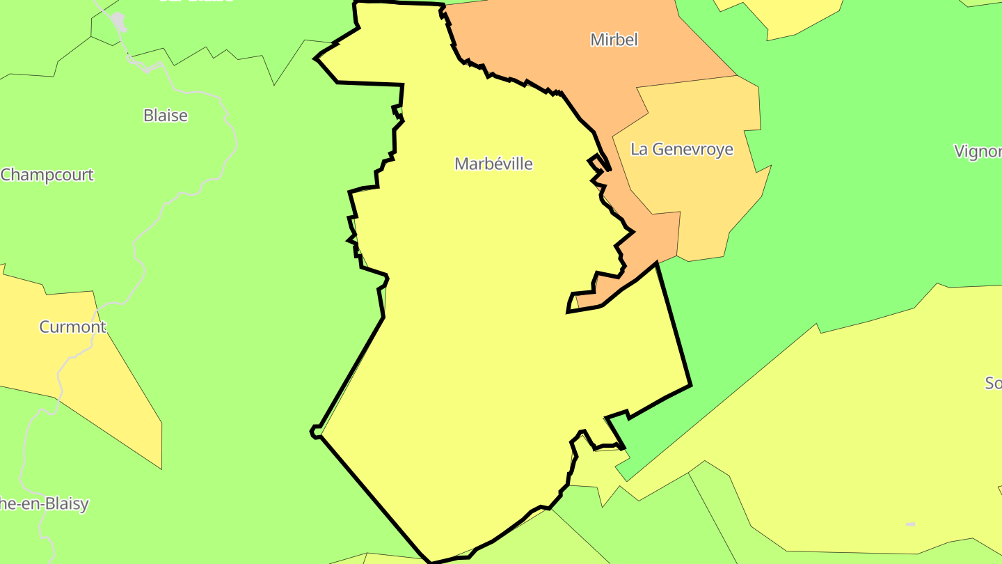 Carte des prix de l'immobilier Marbéville
