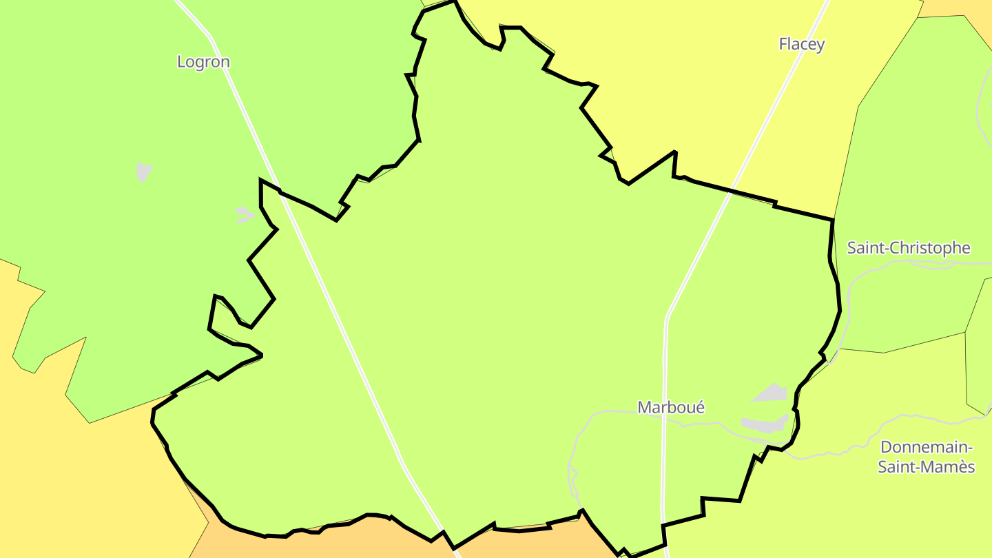 Carte des prix de l'immobilier Marboué