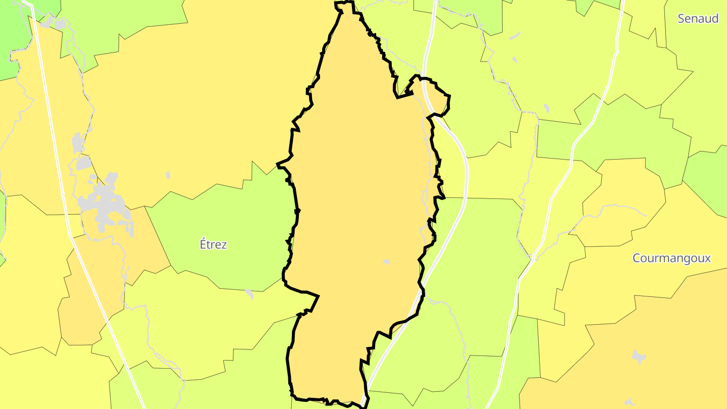 Carte des prix de l'immobilier Marboz