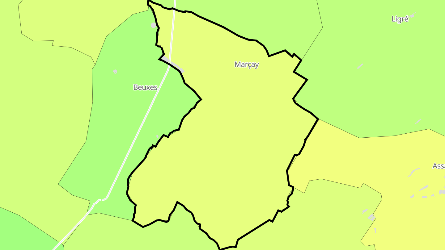 Carte des prix de l'immobilier Marçay