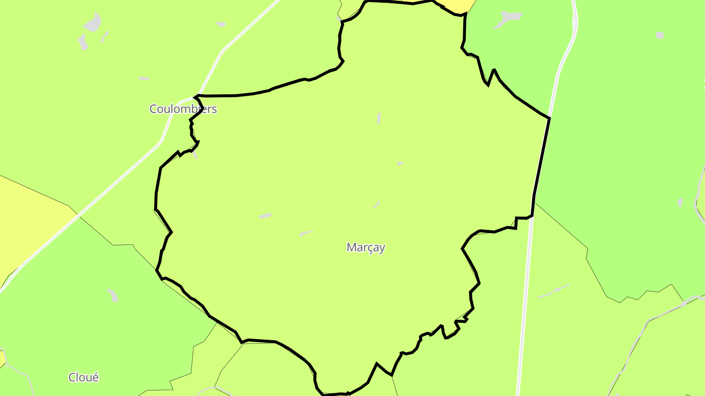 Carte des prix de l'immobilier Marçay