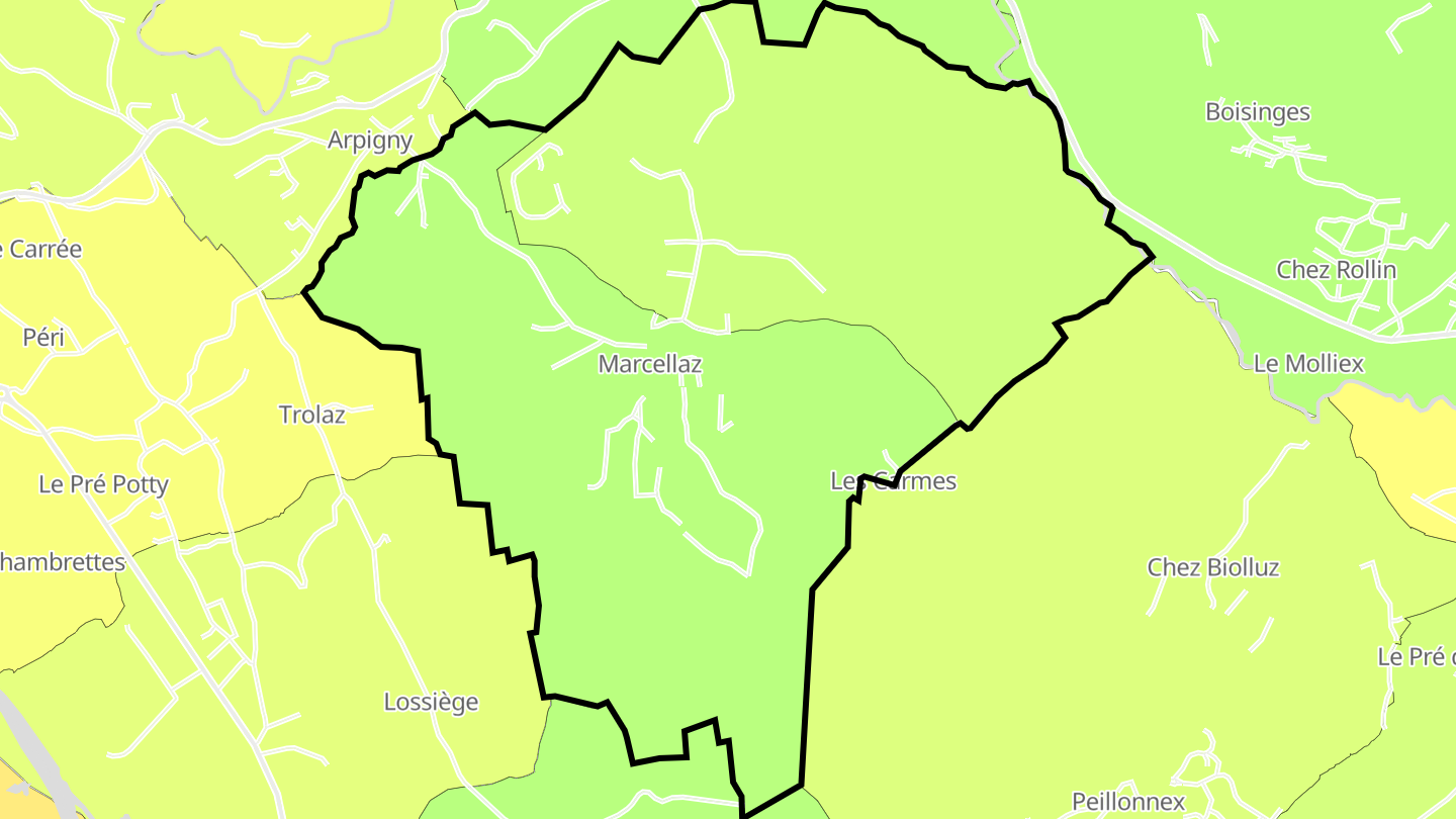 Carte des prix de l'immobilier Marcellaz