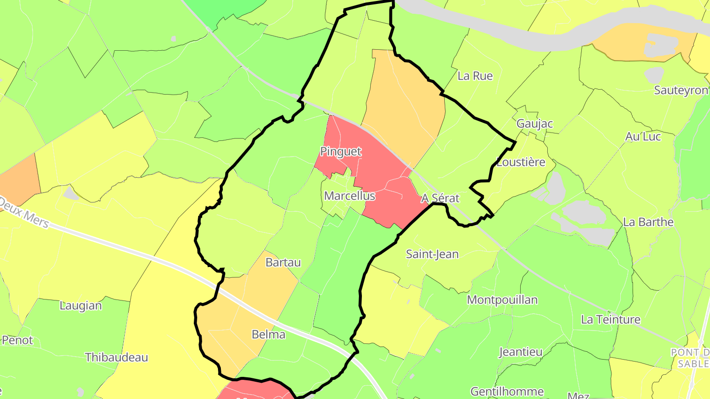 Carte des prix de l'immobilier Marcellus