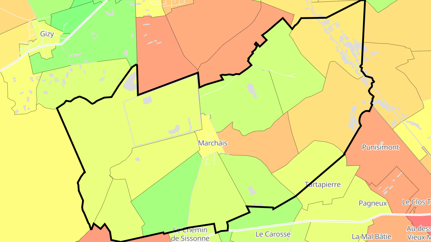 Carte des prix de l'immobilier Marchais