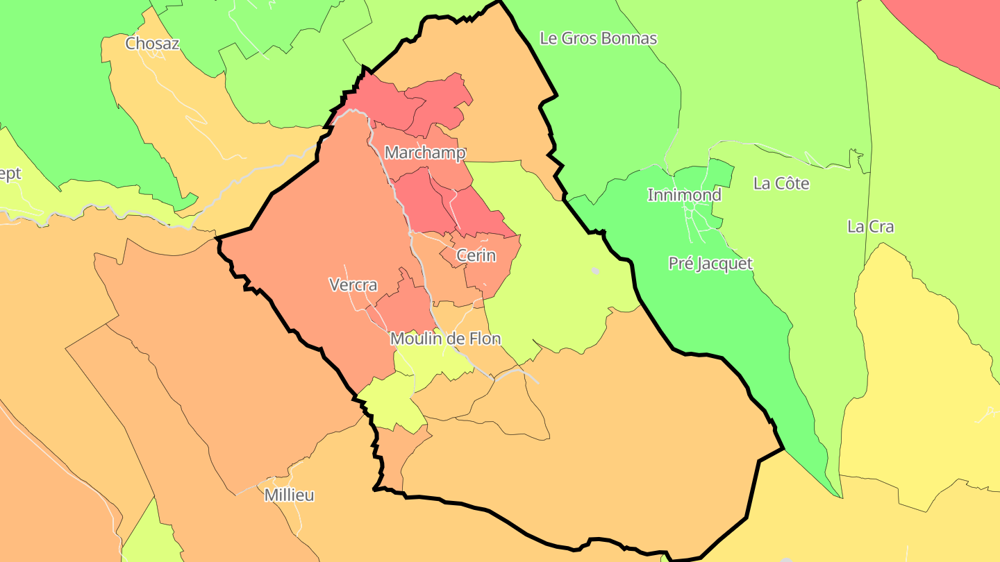 Carte des prix de l'immobilier Marchamp