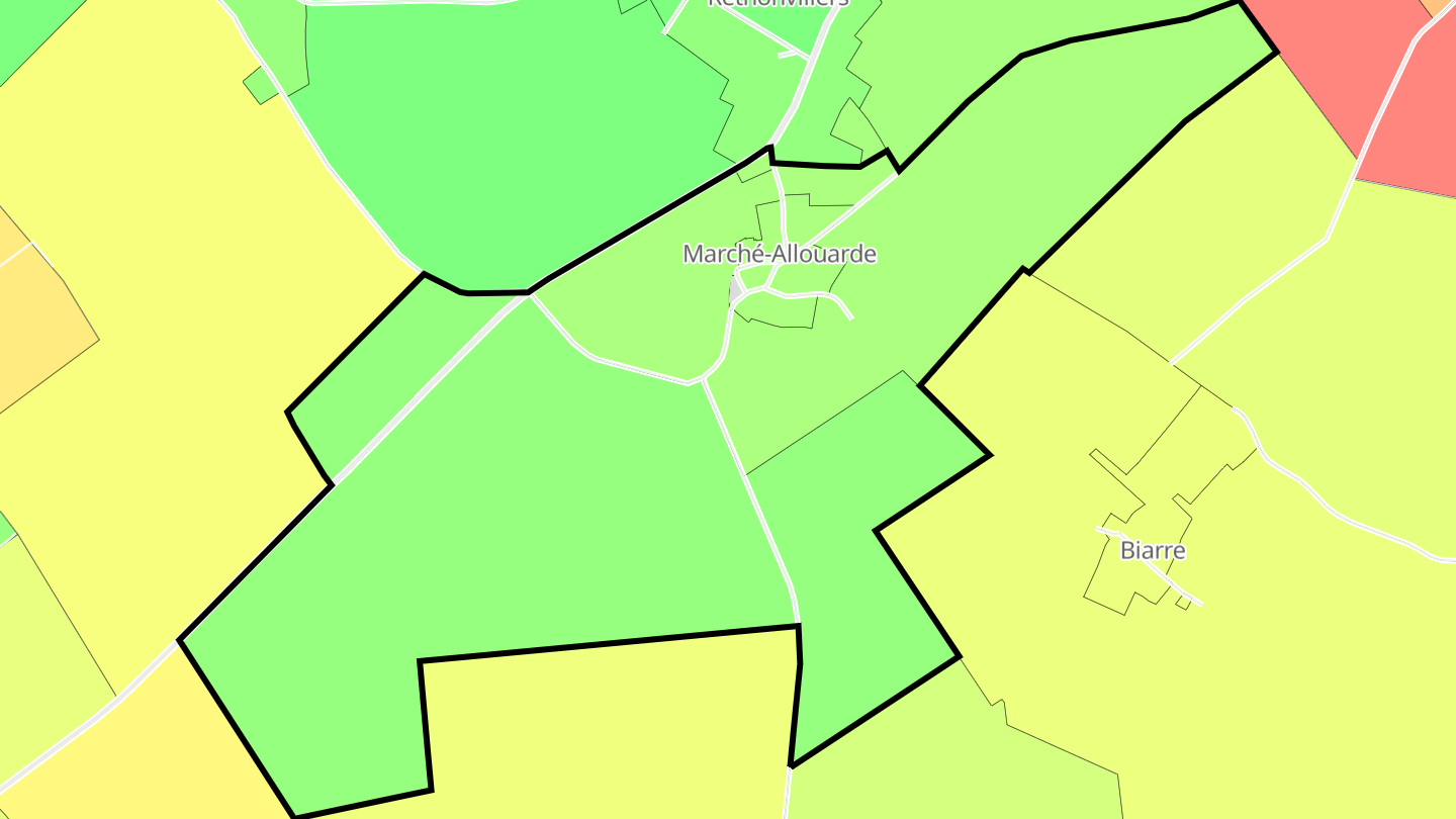Carte des prix de l'immobilier Marché-Allouarde