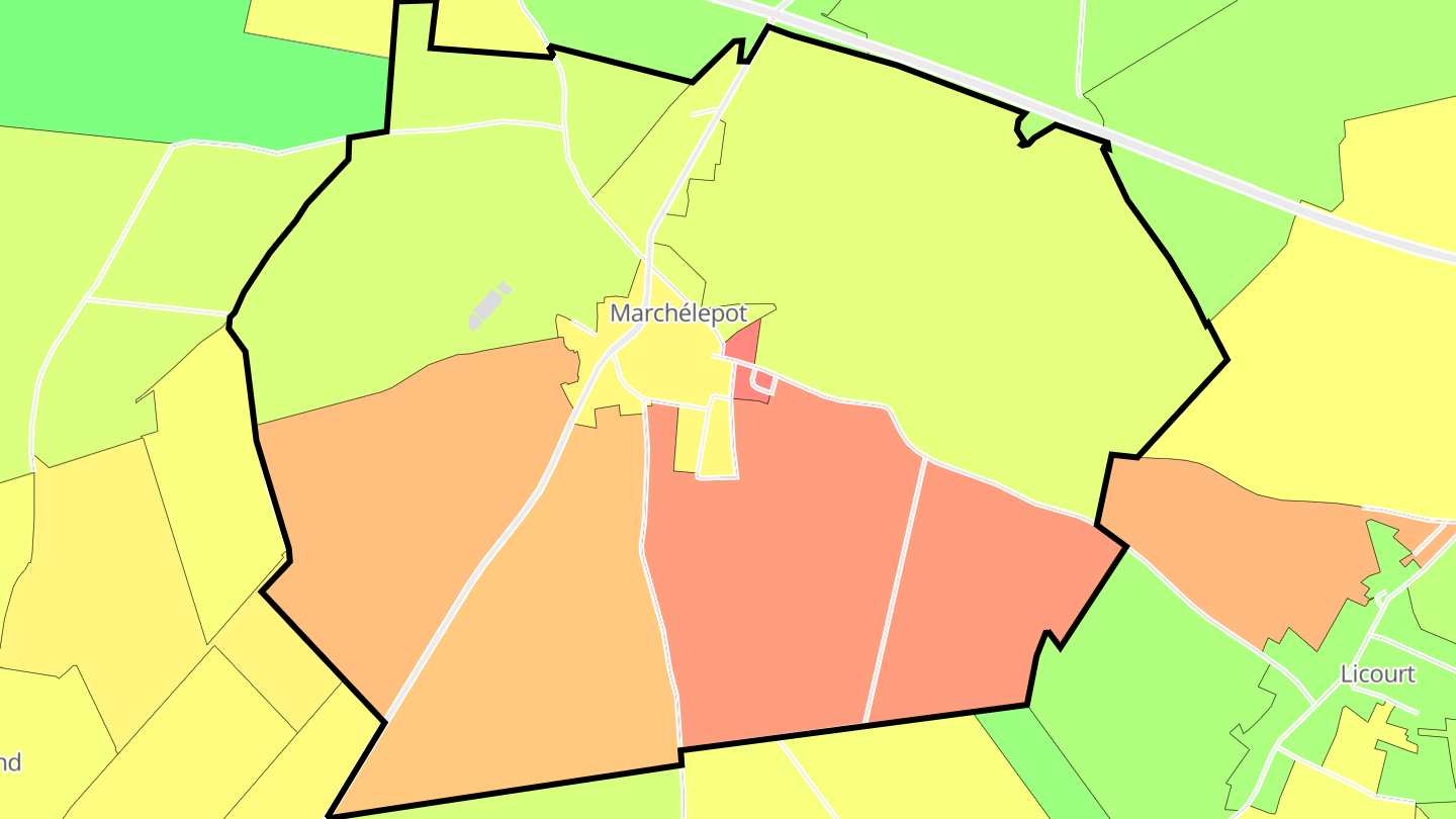 Carte des prix de l'immobilier Marchélepot