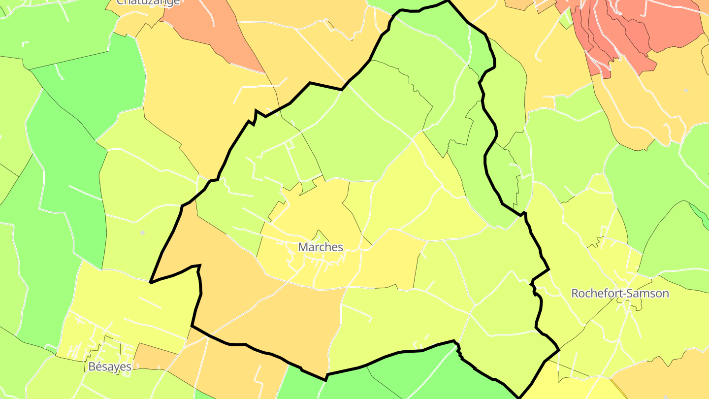 Carte des prix de l'immobilier Marches