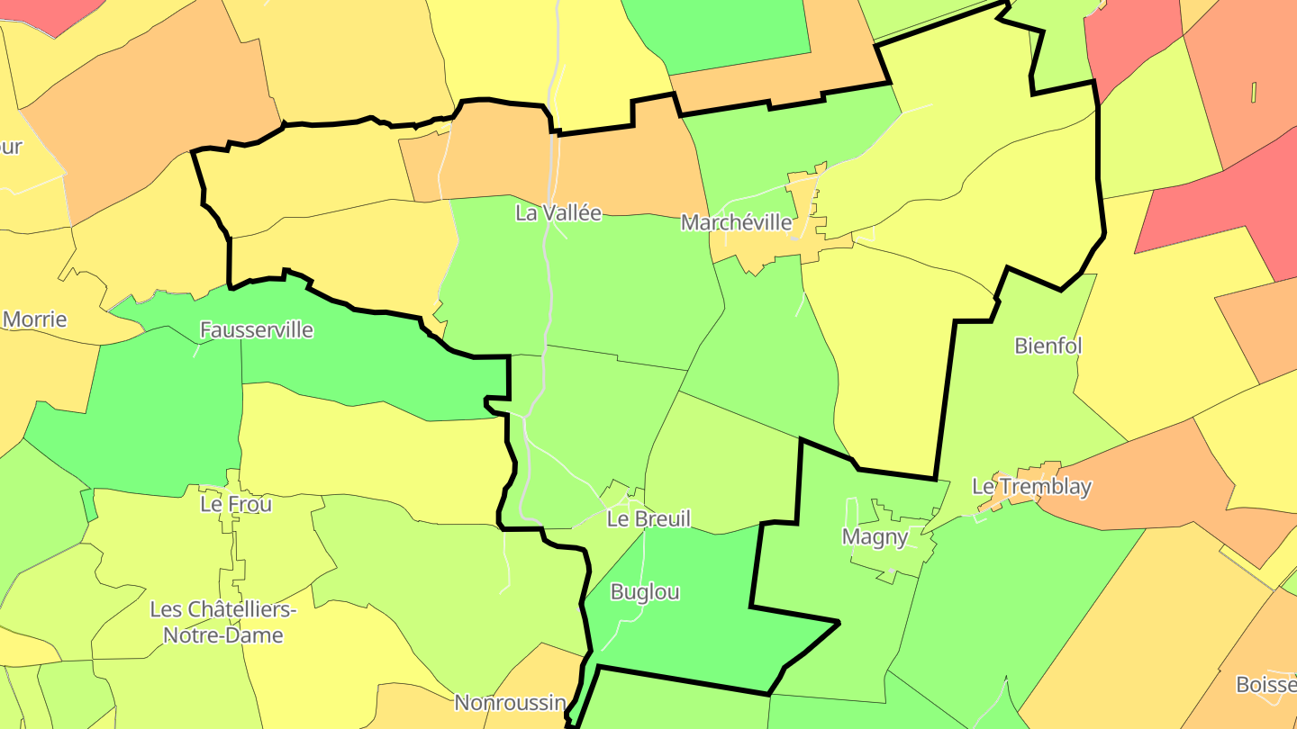 Carte des prix de l'immobilier Marchéville