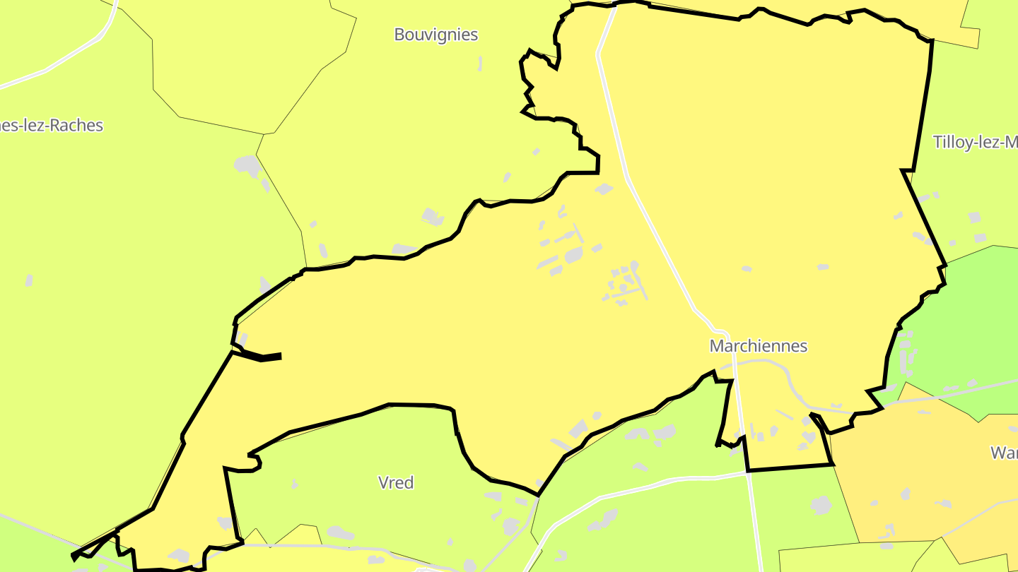 Carte des prix de l'immobilier Marchiennes