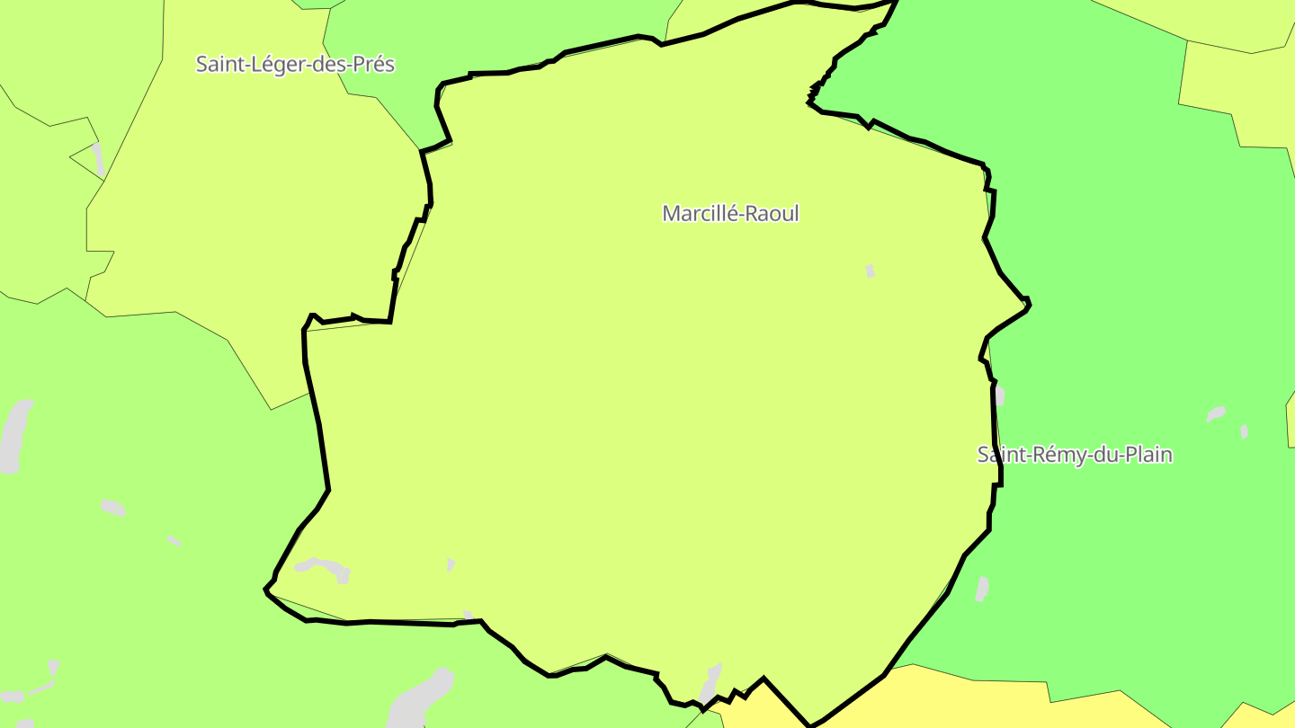 Carte des prix de l'immobilier Marcillé-Raoul