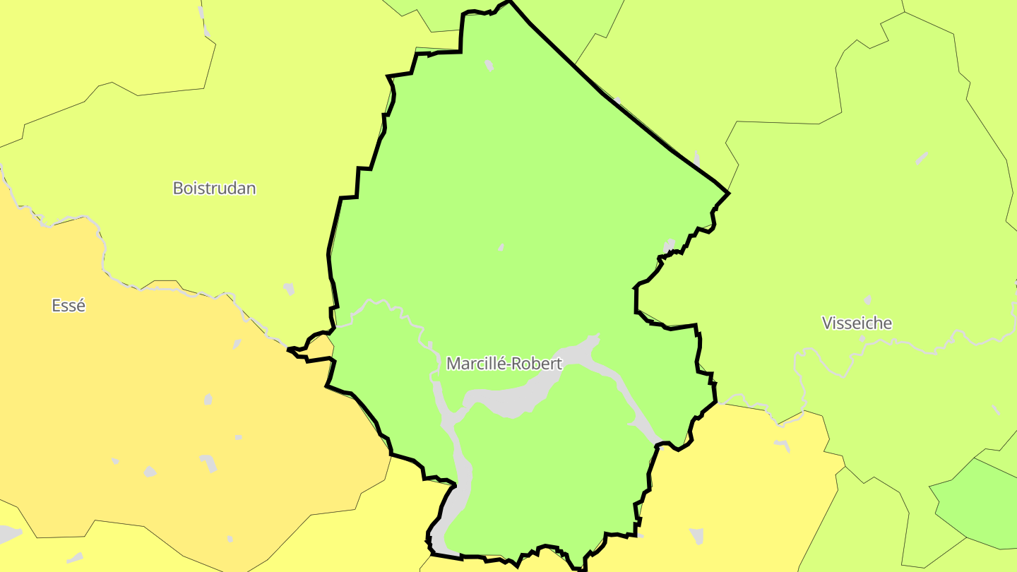 Carte des prix de l'immobilier Marcillé-Robert