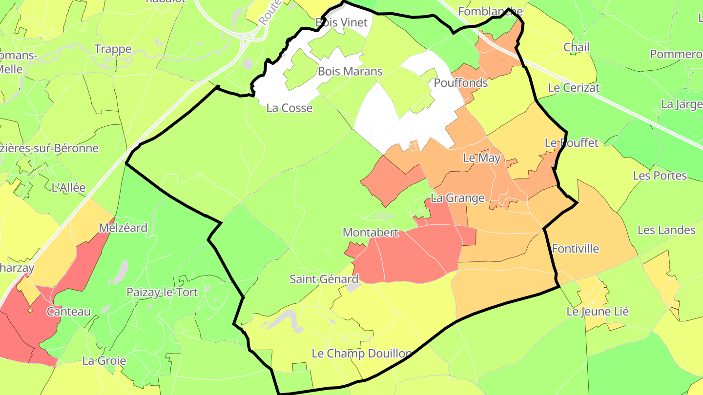 Carte des prix de l'immobilier Marcillé