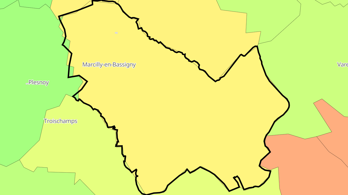 Carte des prix de l'immobilier Marcilly-en-Bassigny