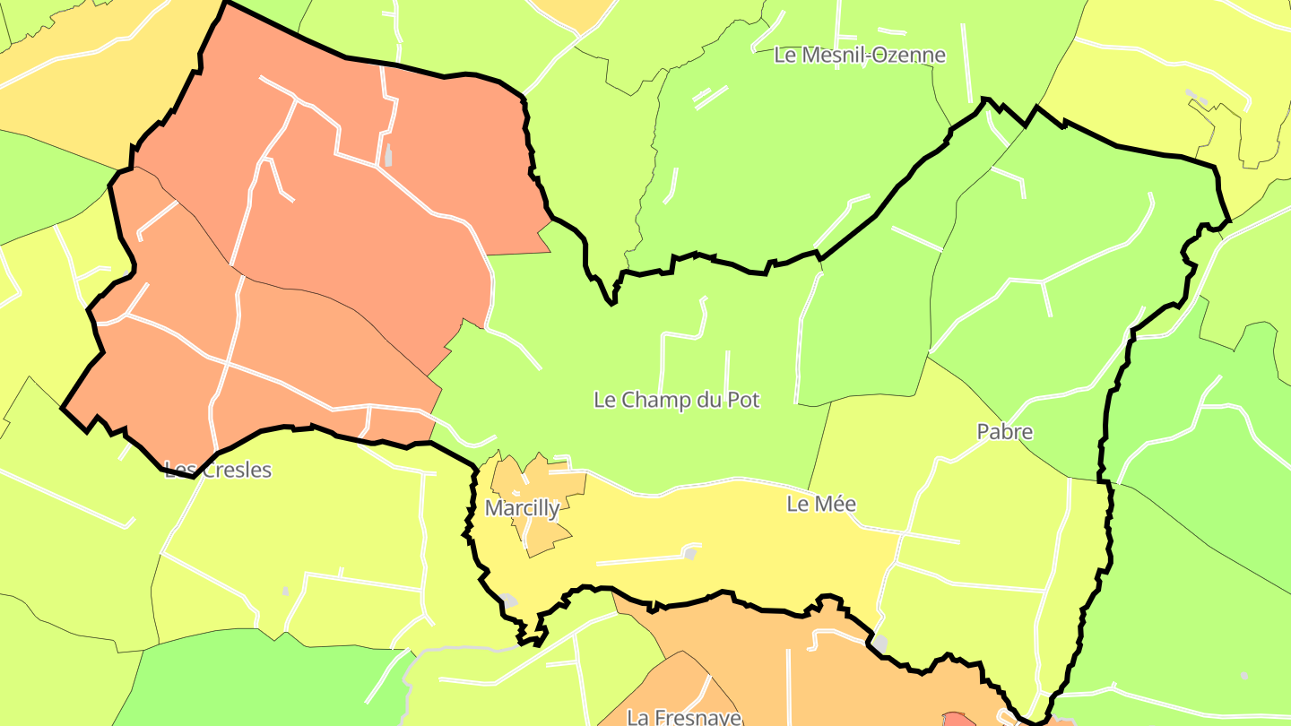 Carte des prix de l'immobilier Marcilly