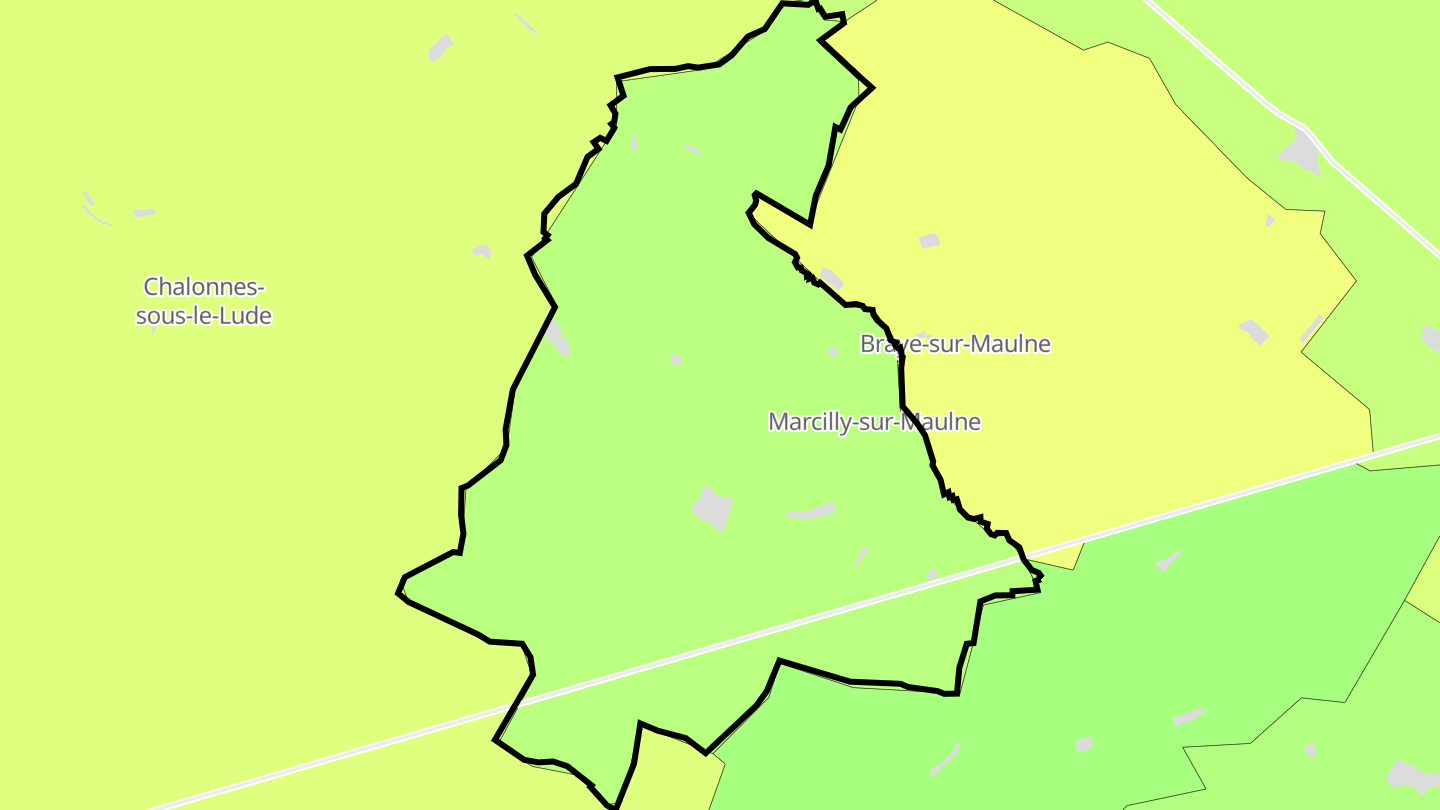 Carte des prix de l'immobilier Marcilly-sur-Maulne
